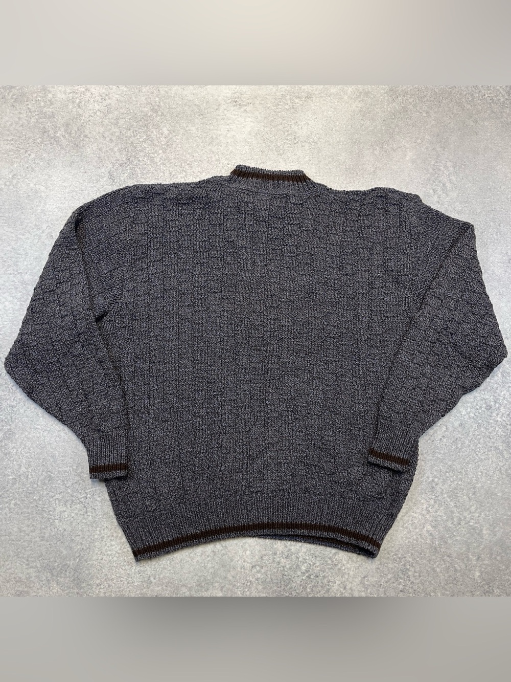 vintage 90’s St. John’s Bay brown blue blend cotton knit nature sweater - Picture 8 of 8